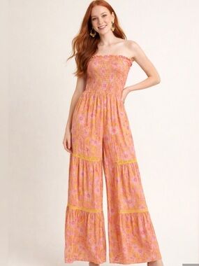 Boho Strapeless summer jumpsuit size medium